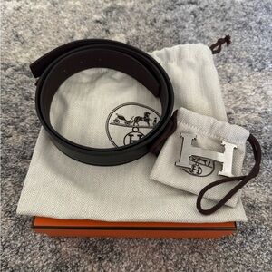 Hermes H best buckle & reversible leather strap 32mm